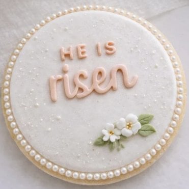 He Is Risen Round Stamp & Cutter