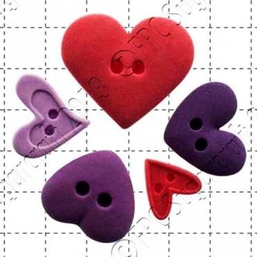 Heart Buttons - Cake Decorating Silicone Mould