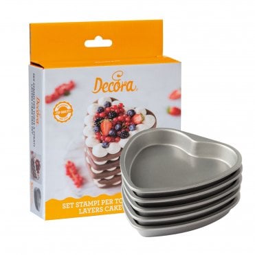 Heart Layered Cake Pans Set Of 5 - 15 x 2 H cm