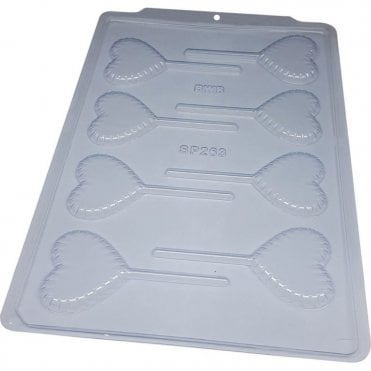 Heart Lollipop Fiesta Simple Chocolate Mold - 8 Cavity - Special Chocolate Mould