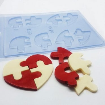 Heart Puzzle Euphoria Simple Chocolate Mold - 8 Cavity - Special Chocolate Mould