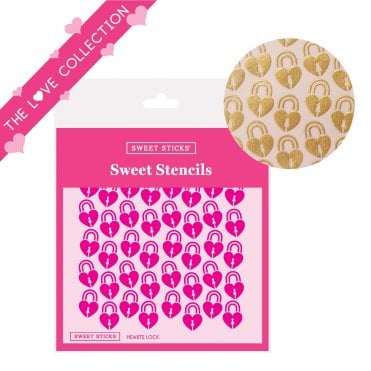 Hearts Lock Stencil