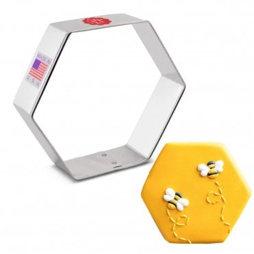 Hexagon Cookie Cutter – Modern Lines, Sweet Treats