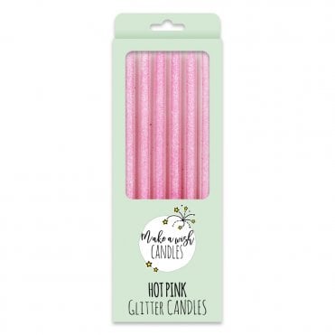 Hot Pink Glitter Candles
