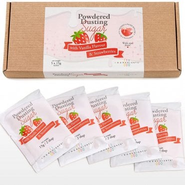 IB Powdered Dusting Sugar with Vanilla Flavour & Strawberries - Box of 5x 15g Sachets