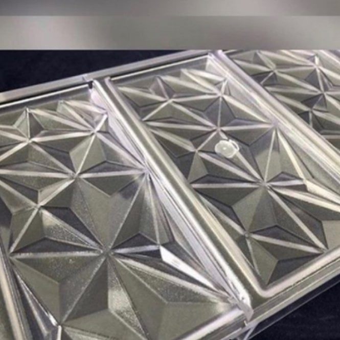 Implast Geometric Chocolate Bar Polycarbonate Mould - 275 x 175 x 25mm - 3 Cavity