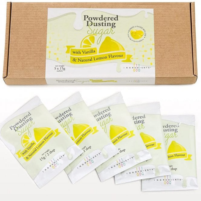 IB Powdered Dusting Sugar with Vanilla & Natural Lemon Flavour - Box of 5x 15g Sachets