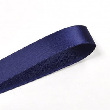 Ink Blue Double-Faced Satin Ribbon - 10mm