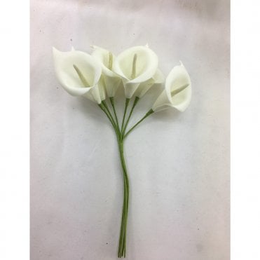 Ivory - Foam Calla Lilly Cake Decoration - Bunch of 6