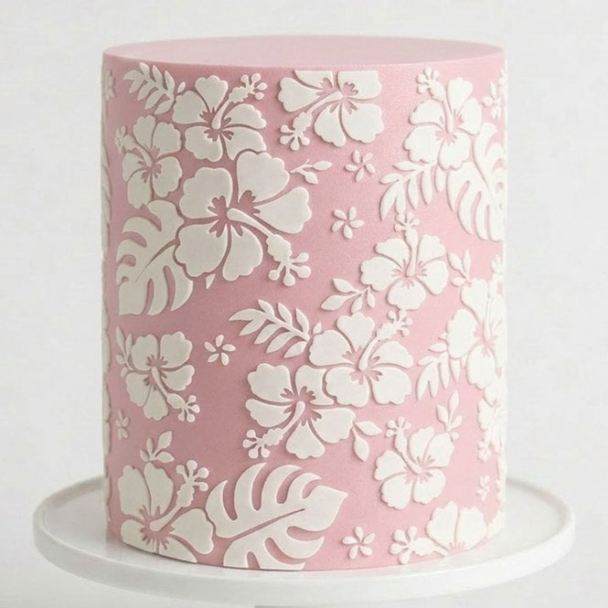 Lacupella Seamless Cake Stencil - HIBISCUS