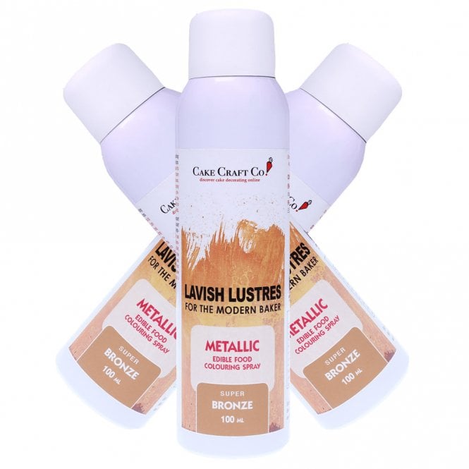 Lavish Lustres Bronze - 'Lavish Lustre' Edible Food Colouring Metallic Lustre Decorating Spray 400ml