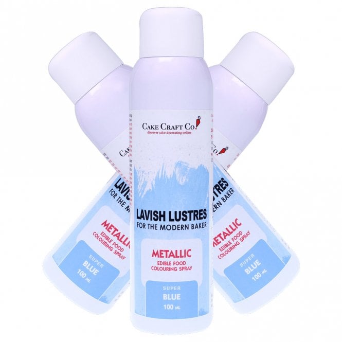Lavish Lustres Frozen Blue - 'Lavish Lustre' Edible Food Colouring Metallic Lustre Decorating Spray 100ml