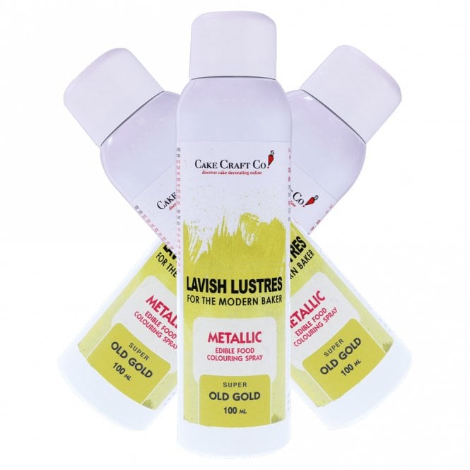 Lavish Lustres Old Gold - 'Lavish Lustre' Edible Food Colouring Metallic Lustre Decorating Spray 400ml
