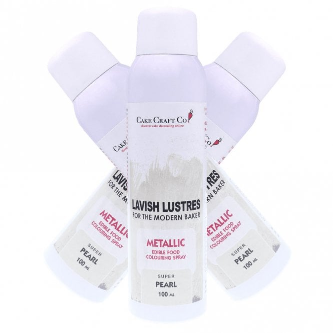Lavish Lustres Pearl - 'Lavish Lustre' Edible Food Colouring Metallic Lustre Decorating Spray 400ml