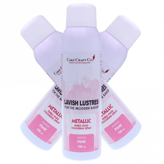 Lavish Lustres Pink - 'Lavish Lustre' Edible Food Colouring Metallic Lustre Decorating Spray 100ml