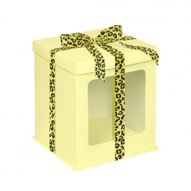 LEMON YELLOW Tall Stylish Cake Box with Window