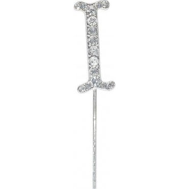 Letter I - Diamante Pick Cake Topper
