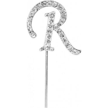 Letter R - Diamante Pick Cake Topper