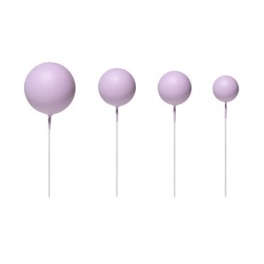 Light Purple - Sphere Ball Cake Decorating Toppers ( Pack Of 5)