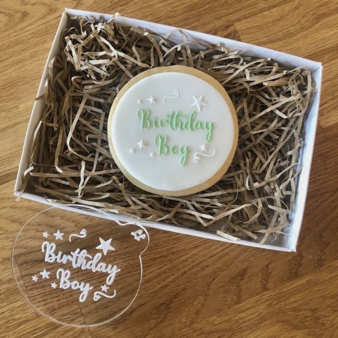 LissieLou Birthday Boy Cookie Embosser with Stars