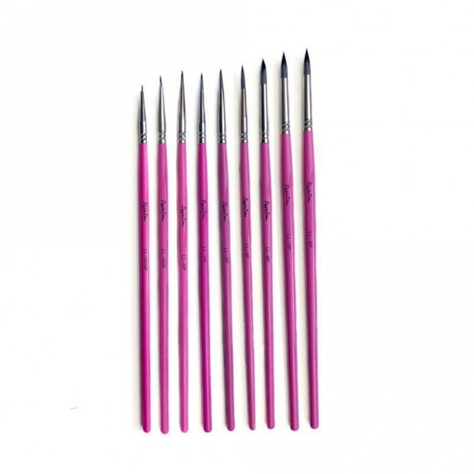 LissieLou Detailed Fine Paint Brush Set - LL 10P Brush - 9 Pieces