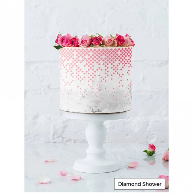 LissieLou Diamond Shower Cake Stencil - Full Size Design