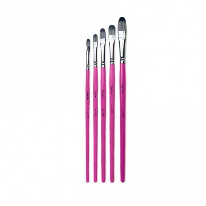 LissieLou Flat Paint Brush Set - LL 10FL Brush - 5 Pieces
