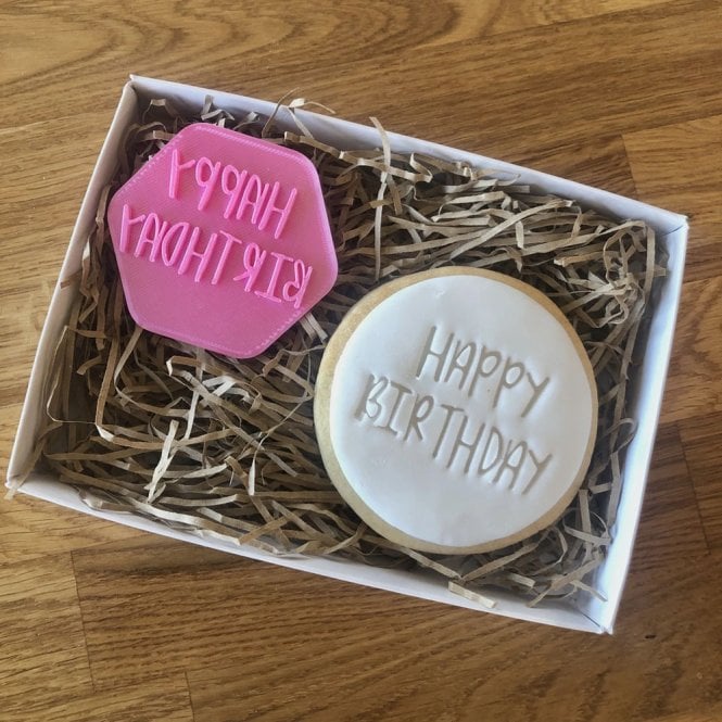 LissieLou Happy Birthday Sunny Font Cookie Stamp