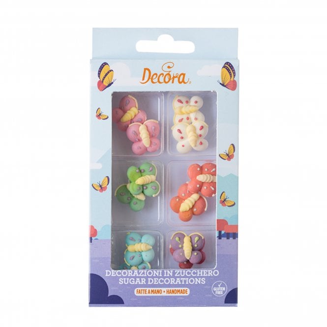 Decora Little Butterflies Sugar Decorations - 12 pc