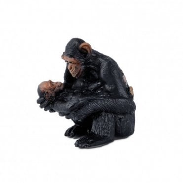 Little Wild - Mama Chimpanzee and Baby Figurine