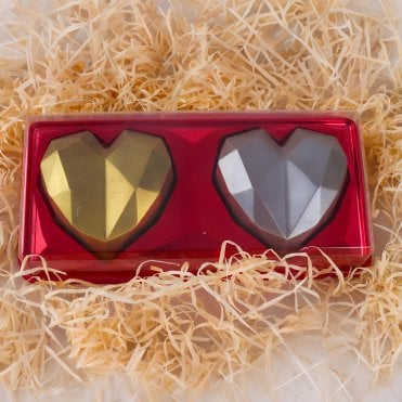 Love & Luxury: Stunning Red Heart Chocolate Box – 2 Cavities (Pack of 10)