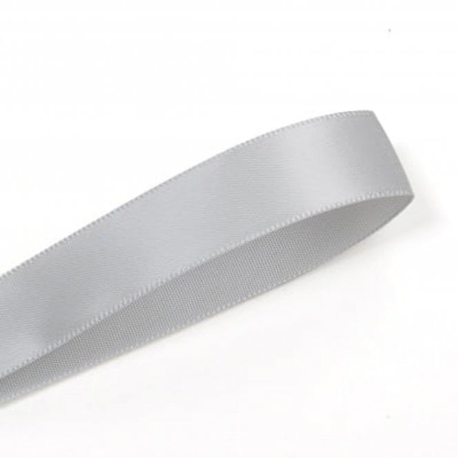 Lux Ribbon Light Silver Double-Faced Satin Ribbon - 25mm