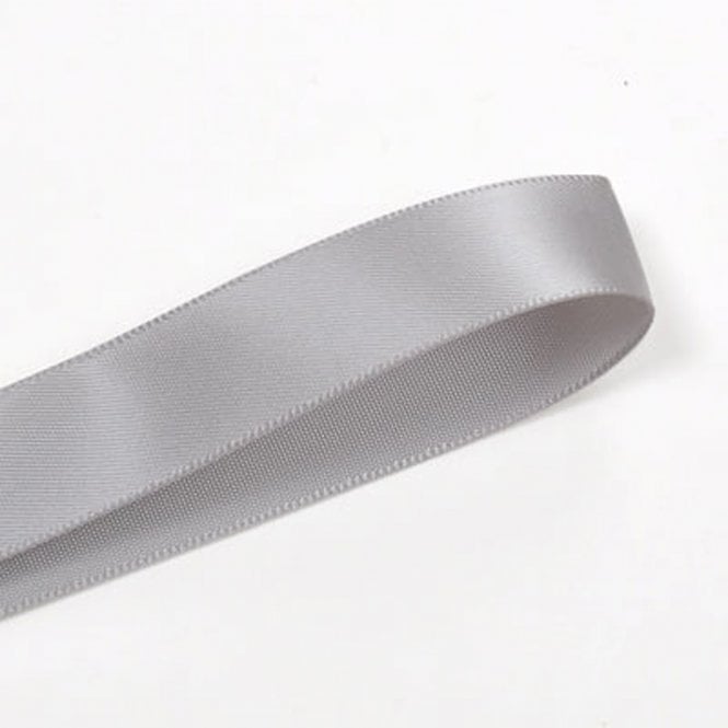 Lux Ribbon Silver Double-Faced Satin Ribbon - 25mm