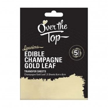 Luxurious Edible Champagne Gold Leaf Transfer Sheets - Pack of 5