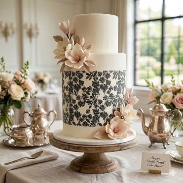 Maggie Floral Double-Barrel Cake Stencil for Tall Cake Designs