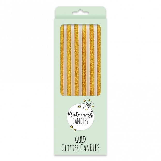 Make A Wish Gold Glitter Candles