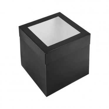 Matt Black Cubed Window Cake Box