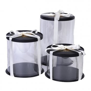 Matt Black Transparent Cake Packaging