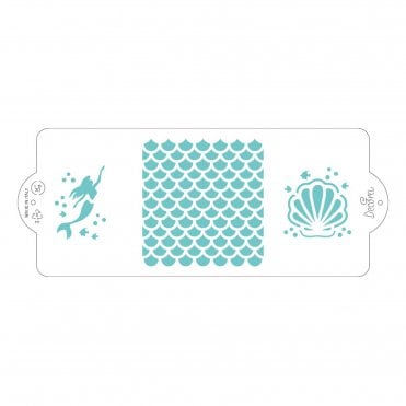 Mermaid Sea Cake Decorating Stencil 10 x 25cm