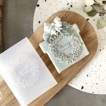 Merry Christmas Wreath - Cookie Stamp