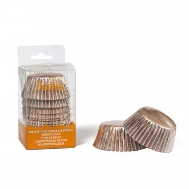 Metallic Rose Gold Cupcake Baking Cups Pack Of 60