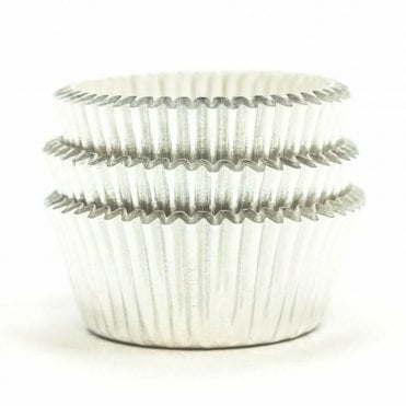 Metallic Silver Mini Baking Cases pack of 45