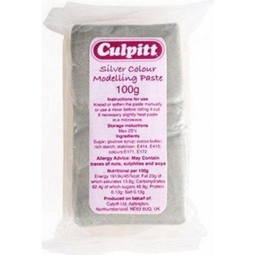 Metallic Silver Sugar Modelling Paste use for Flowers, Moulds & Figures 100g