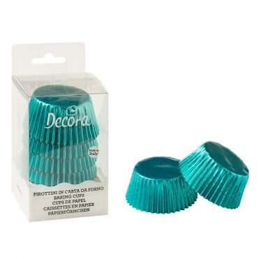 Metallic Teal Baking Cups - Pack of 60