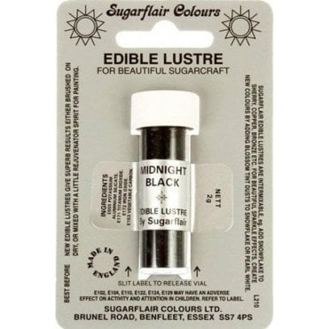 Midnight Black - Edible Lustre Dusting Colour 2g