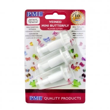 Mini Veined Butterfly Plunger Cutter Set Of 3