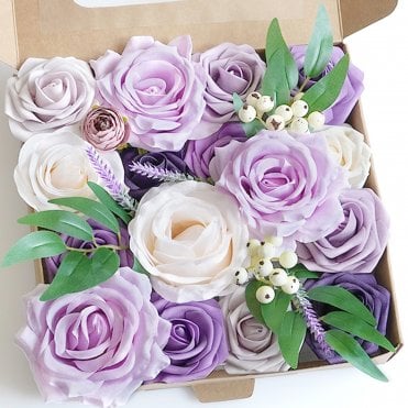 Mixed Purple - DIY Faux Flower Box Set