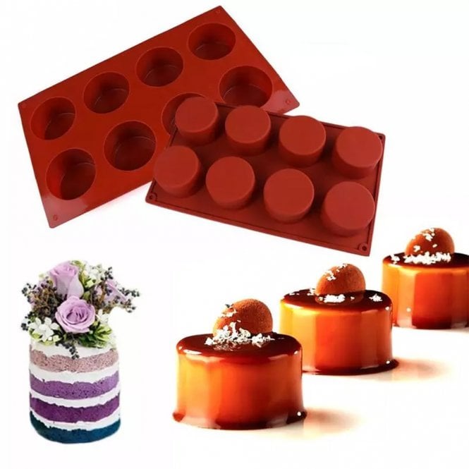Mould Factory 8 Cavity Round Silicone Mold for Soap and Cake
