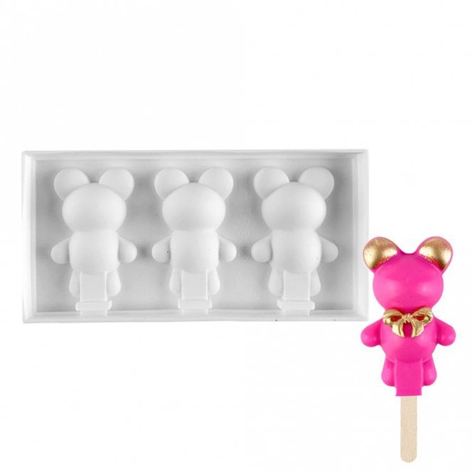 Mould Factory Baby Teddy Bear Icecream Cakesicle Silicone Mould - 3 Cavity
