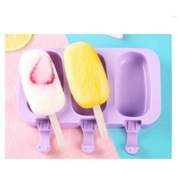 Classic Ice Cream / Cakesicle Mould  - 3 Cavity + Free 50 Birch Wood Sticks
